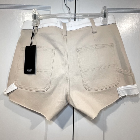 Hudson Jeans' Color Blocked Carpenter shorts w/raw hem - Picture 9 of 12